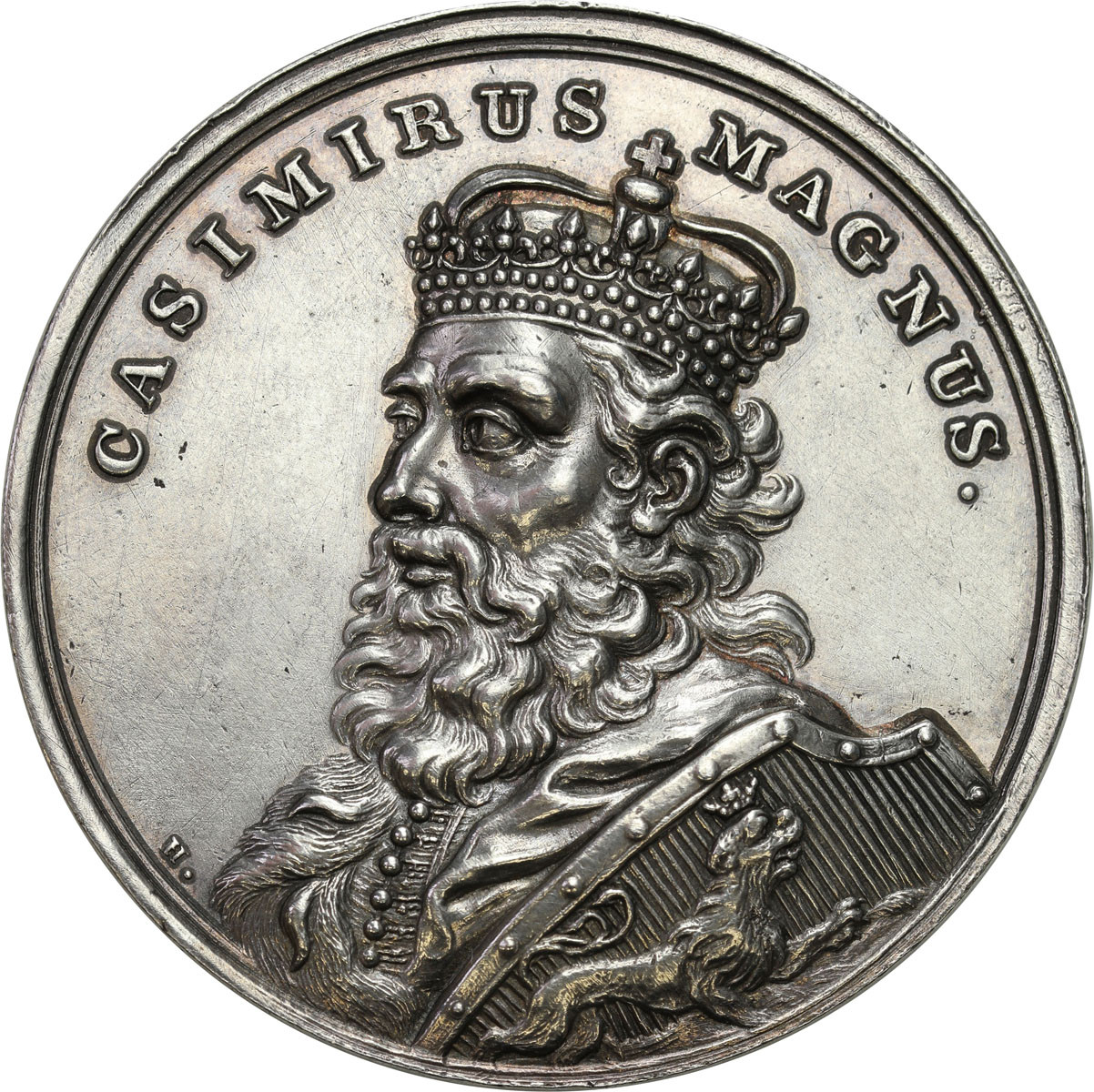 Medal Kazimierz III Wielki, Srebro - Suita królewska - ORYGINAŁ